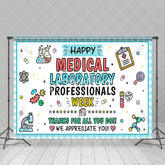 Aperturee - Aperturee Blue White Medical Lab Professionals Week Backdrop
